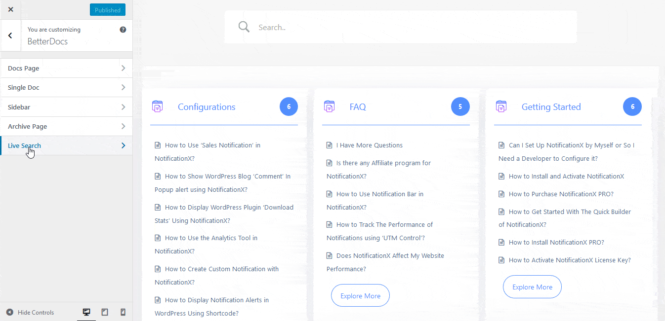 How To Customize the Documentation Live Search? 3 Documentation Live Search