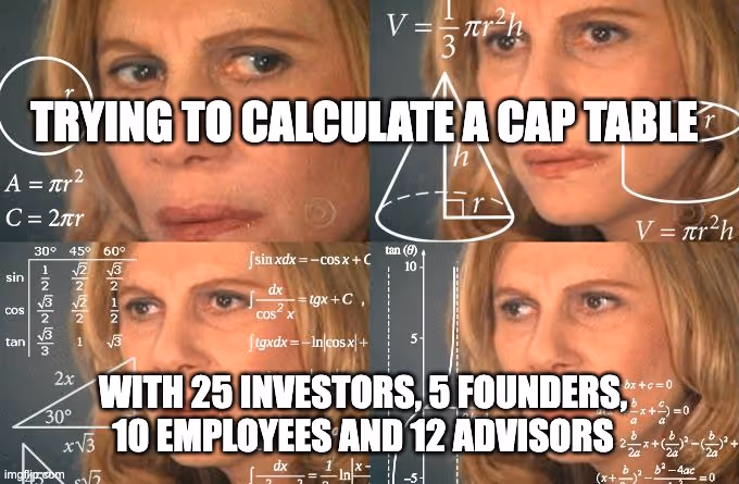 Trying to calculate cap table meme