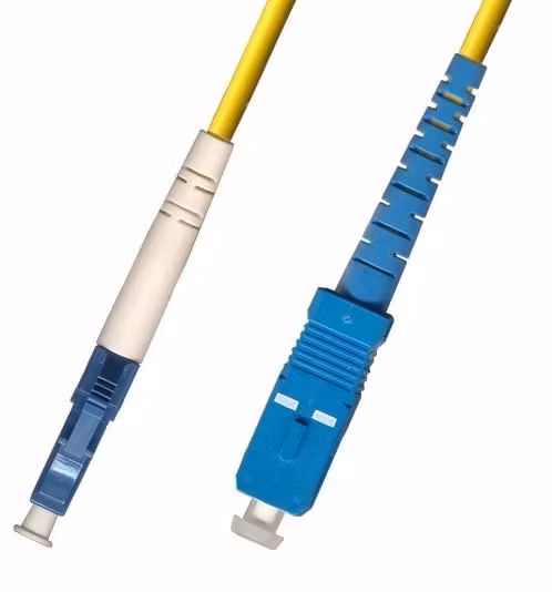 Optisk fiberkabel, LC-SC, Singlemode, Simplex, OS2 (Gul) 2m