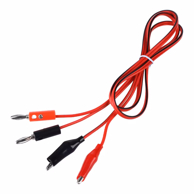 Aligator Clips til banan plug powersupply kabel