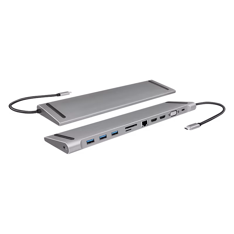 LOGILINK USB 3.2 Gen 1 Docking Station, USB-C, 11-Port, PD, silver