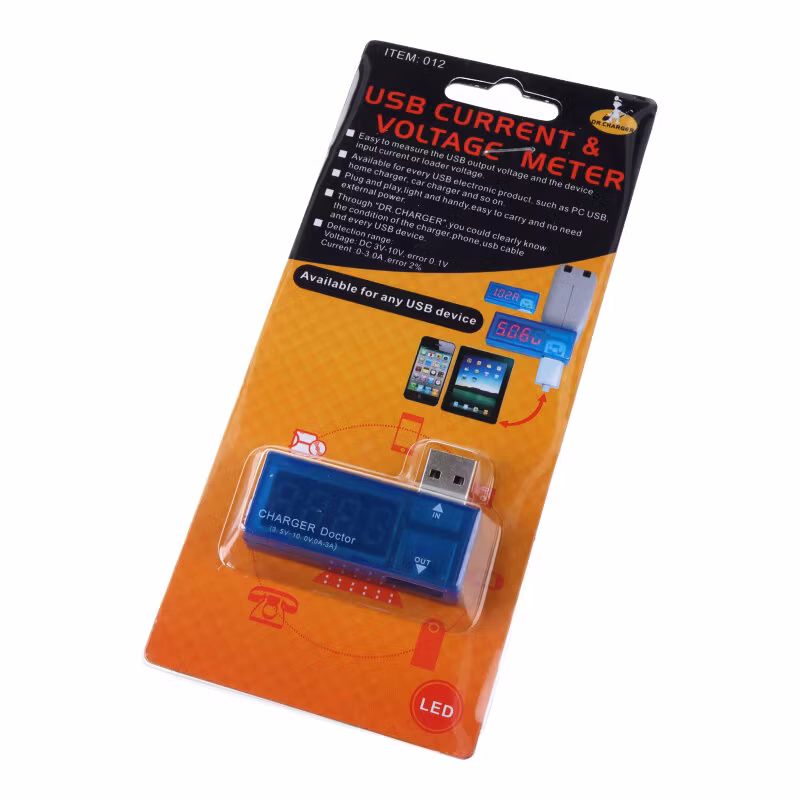 3.5V-7V USB Multimeter, viser Volt og Amper - kjekt hjelpemiddel
