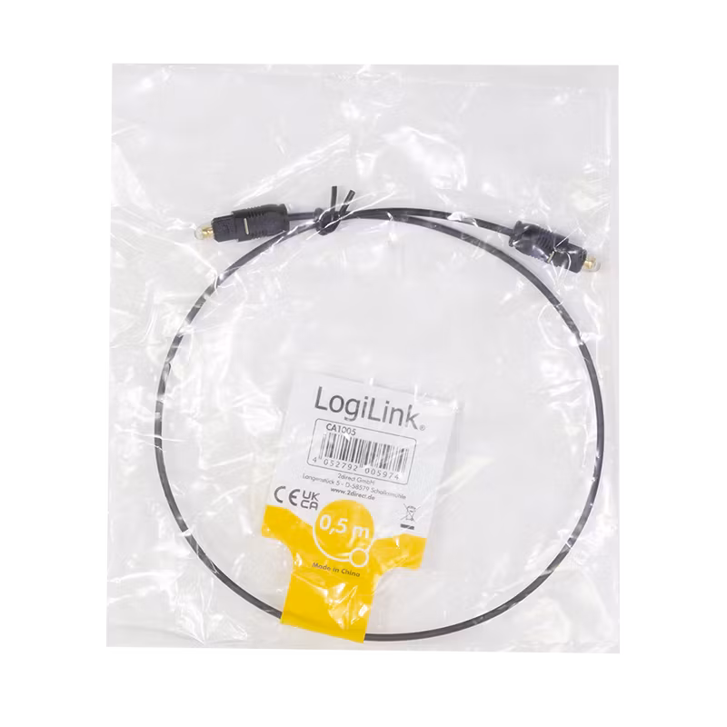 LOGILINK Lydkabel, Toslink/M til Toslink/M, PMMA-kjerne, svart, 50cm