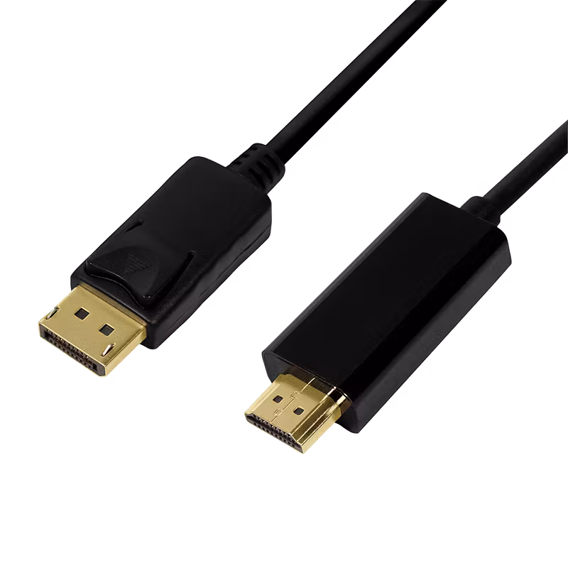 LOGILINK DisplayPort-kabel, DP/M til HDMI-A/M, 4K/30 Hz, svart, 5 m