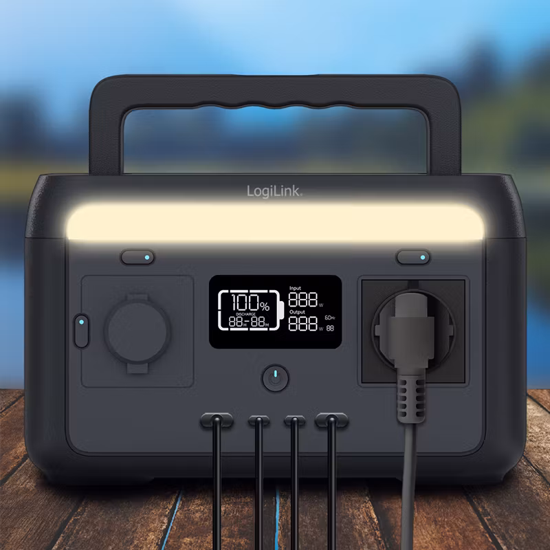 LOGILINK Bærbar kraftstasjon, 300W, LiFePO4 batteri, sort