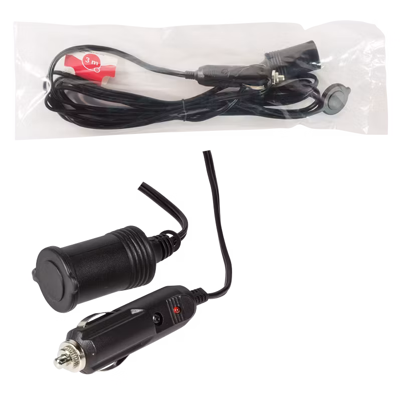 LOGILINK Strømkabelforlenger for sigarettenner, M/F, (12V 5A 60W, svart, 3m