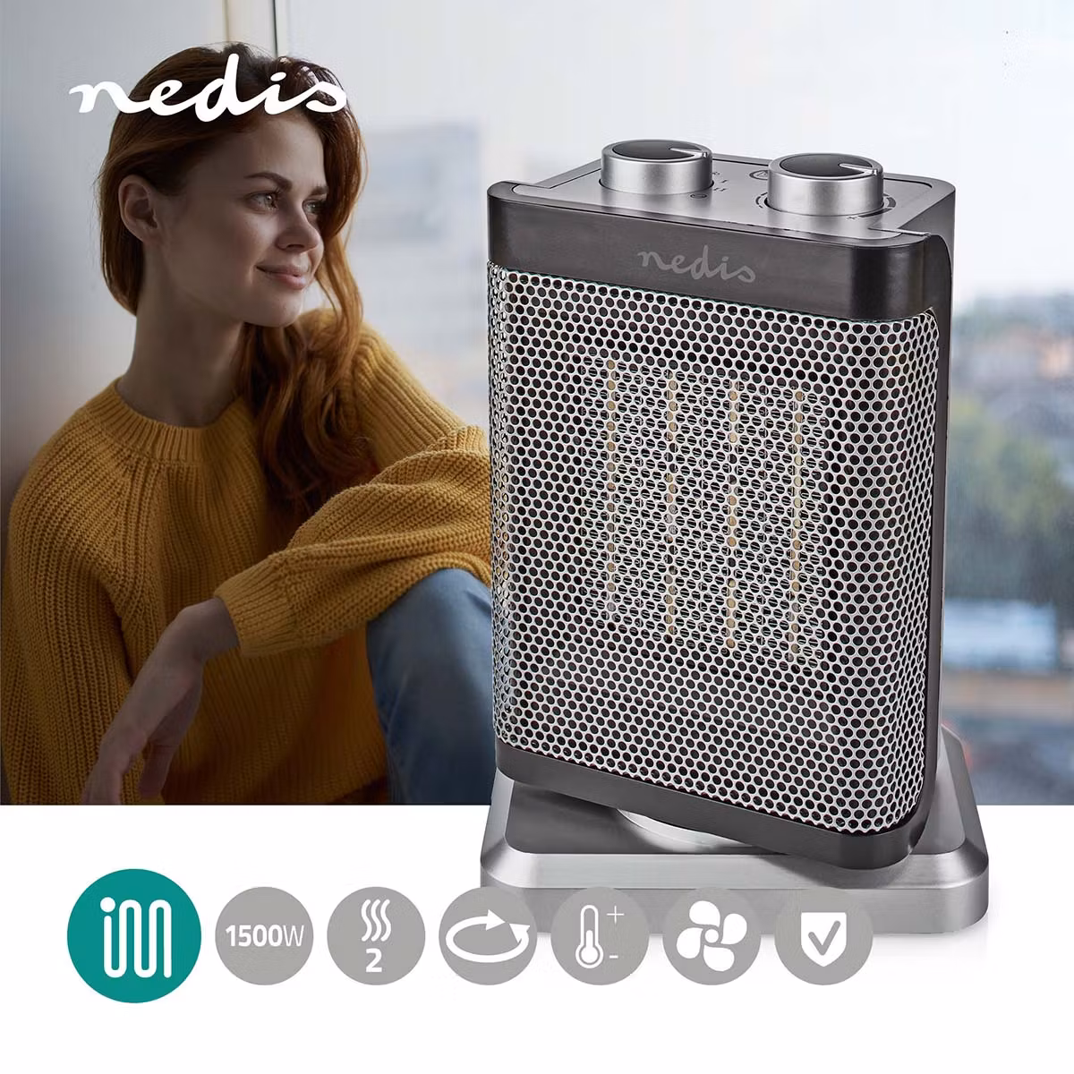 Nedis 1500W Keramisk varmeovn