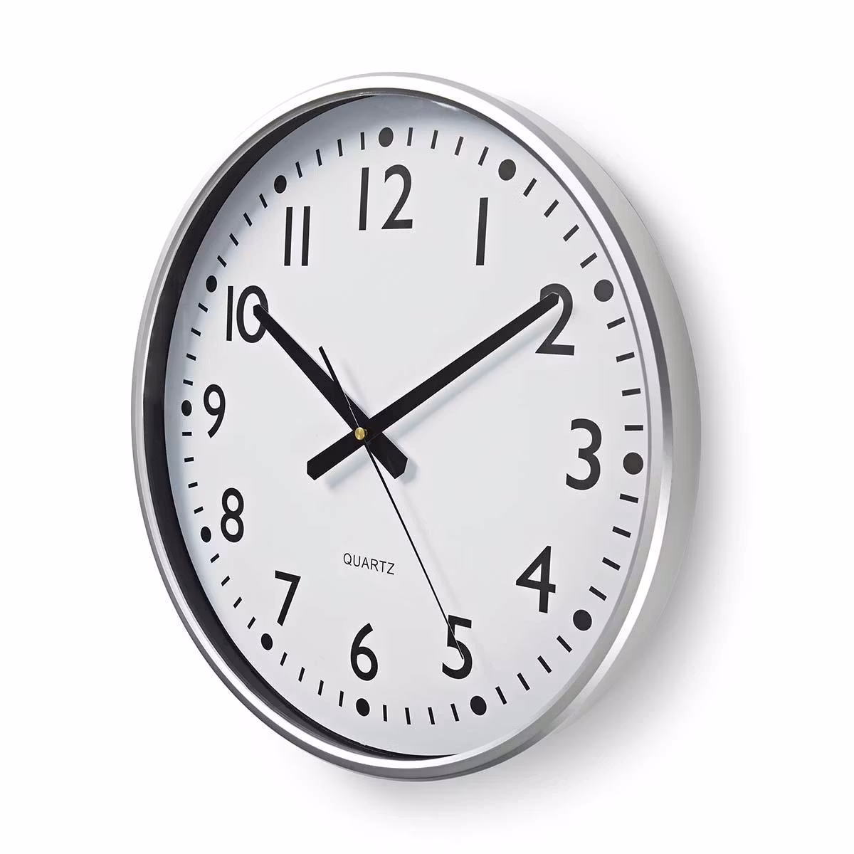 Veggur Diameter: 380 mm | Plast | Hvit / Sølv