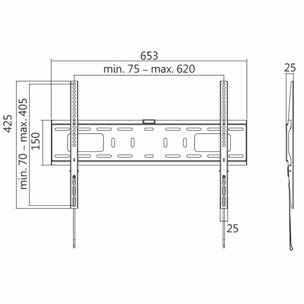 TV veggfeste, 37-70", fixed, max. 50kg