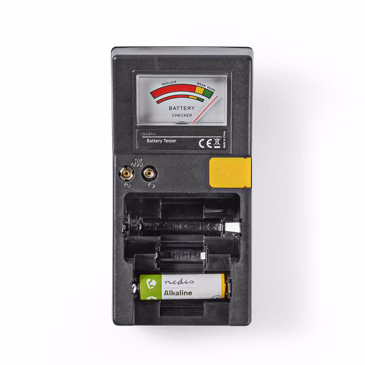 Batteritester | 9V - AA - AAA - Knappecelle - C - D | Sort