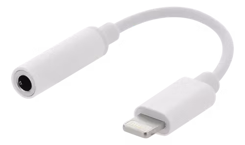 Lydadapter | Lightning til 3.5mm | 45mm | Hvit