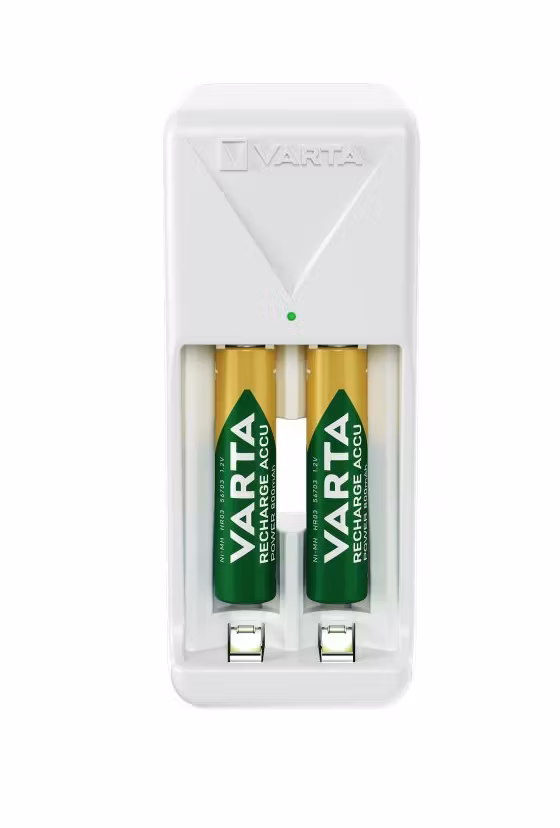 Mini batterilader for AA/AAA | 800MAH | 2x AAA-batterier inkludert