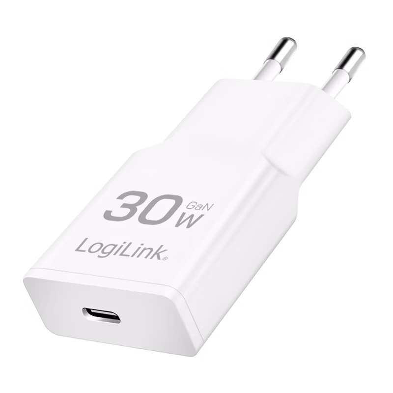USB-C vegglader 30 W, GaN-teknologi, 1x USB-C (PD) | Hvit