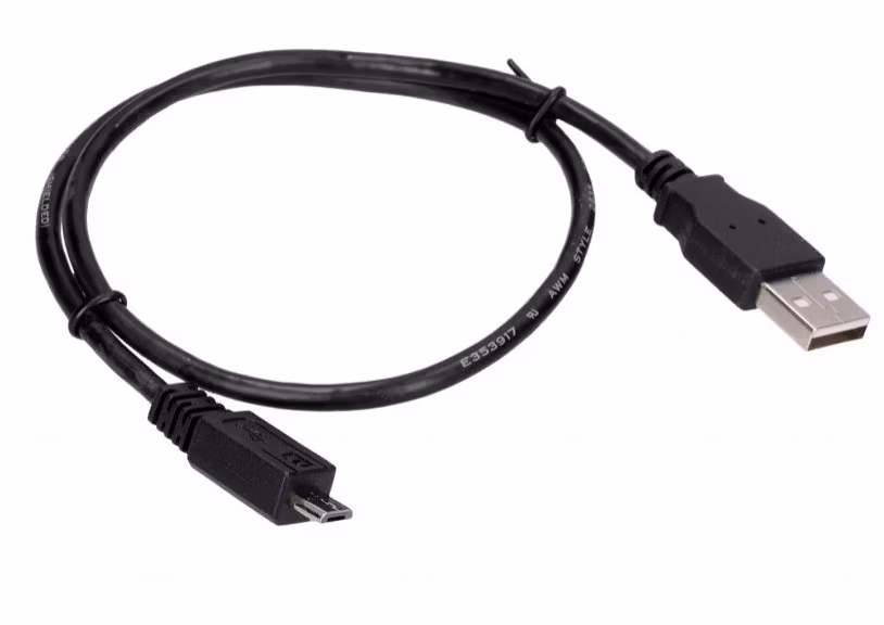USB 2.0-kabel, Type-A Hann/Type-B Mikro Hann, 0,5 m, sort