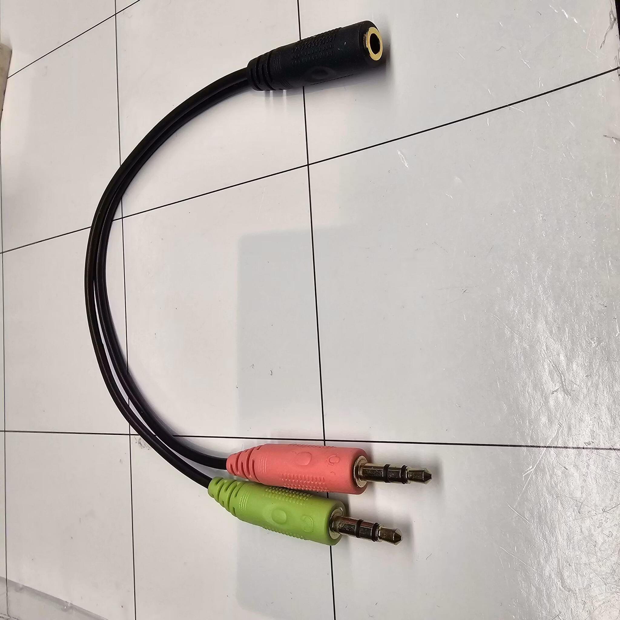 Headset overgang 2 x 3,5mm(M) til 1 x 3,5mm(F)