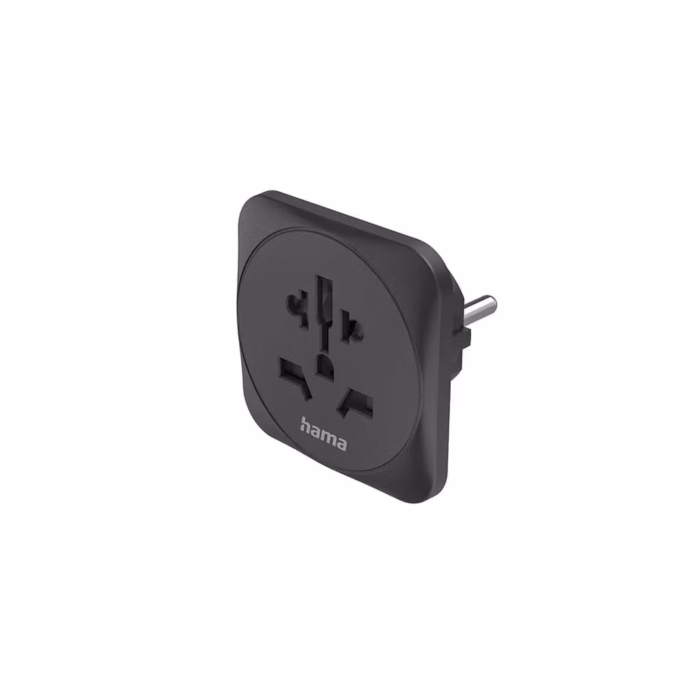 Reiseadapter Type E/F Universal Verden-EU Svart