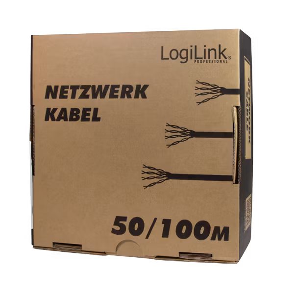 CAT6 CCA Installasjonskabel, U/UTP, 100 m – Grå