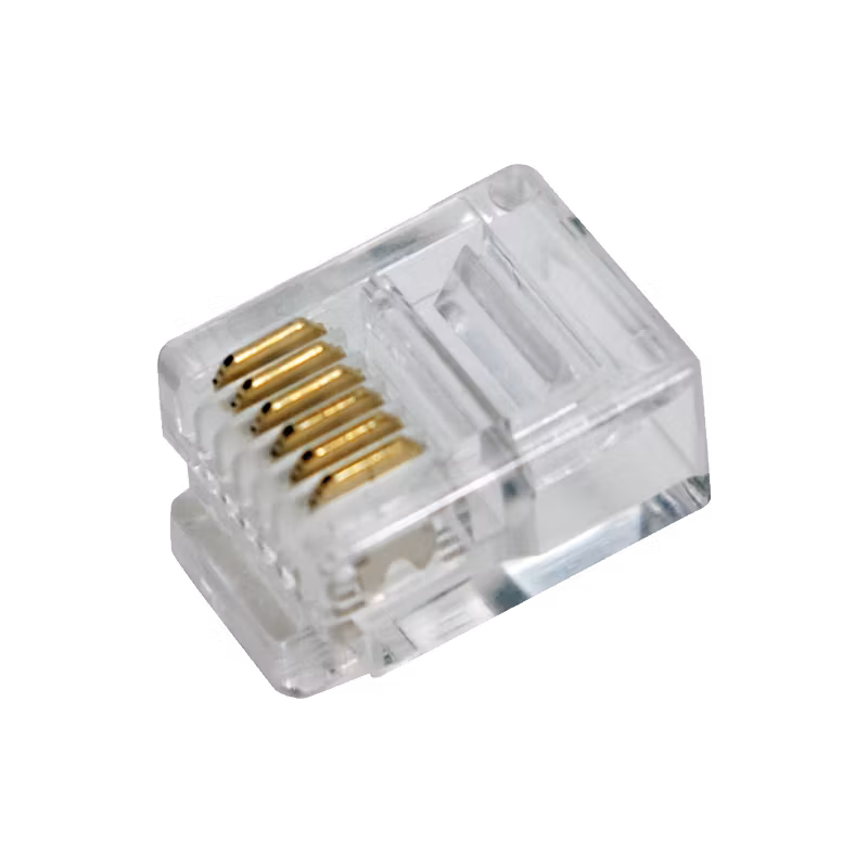 RJ12 modulærplugg 6P6C, uskjermet, 100 stk.