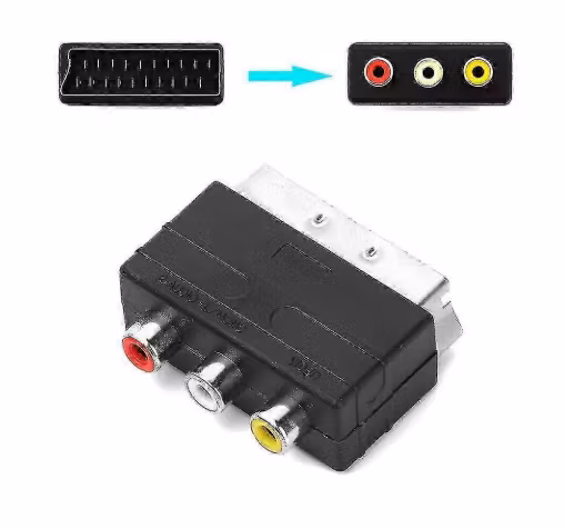 Scart han til RCA female adapter