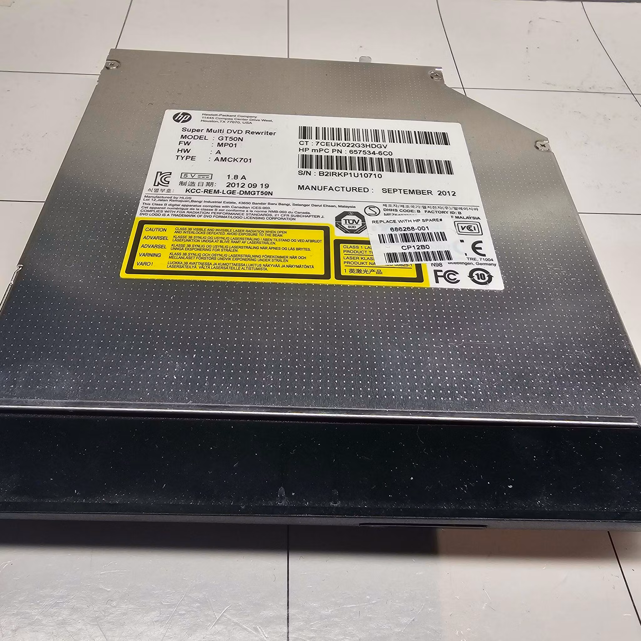 HP Super Multi DVD rewriter GT50N 6575346C0 From Laptop
