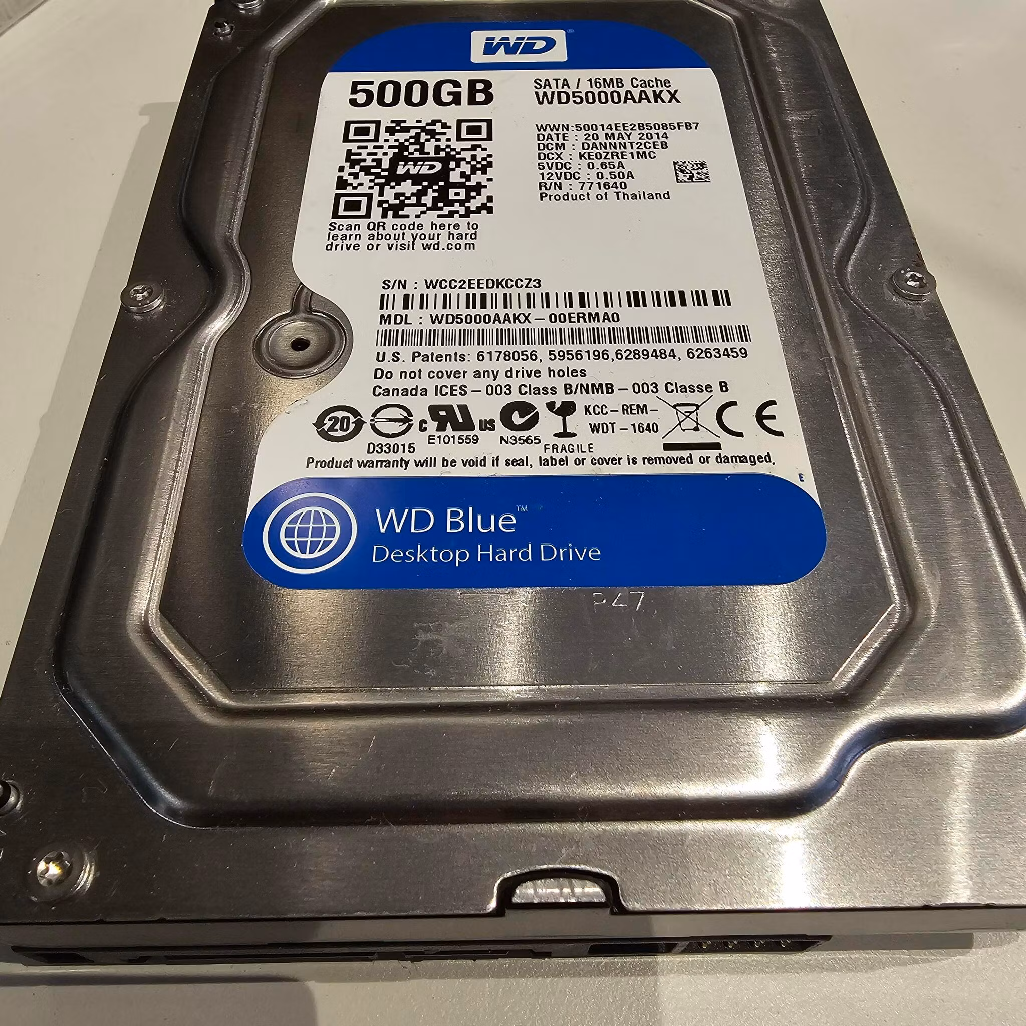 Defekt donordisk for reparasjoner - WD WD5000AAKx