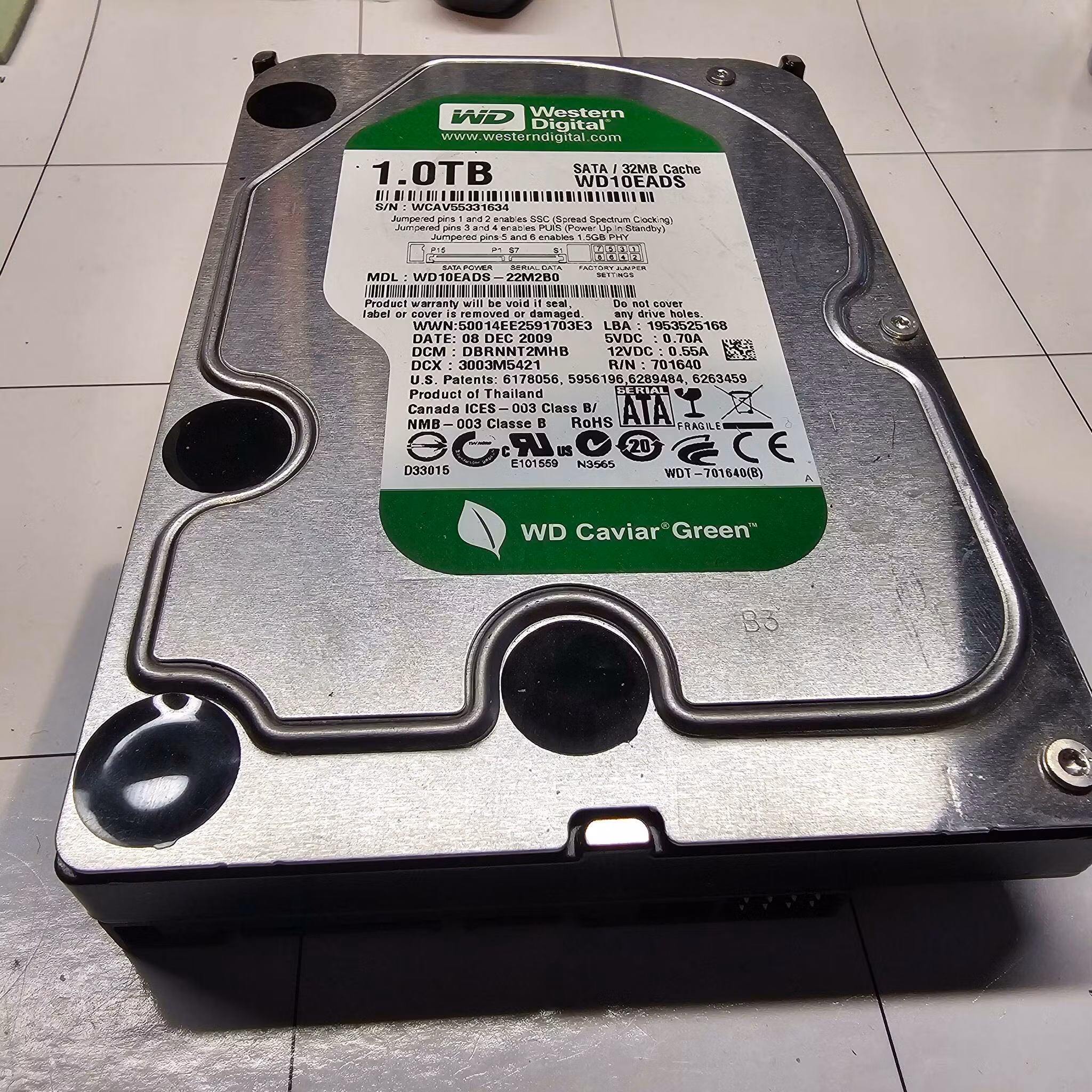 WD 1TB 3,5" SATA 32MB (Se varetekst)