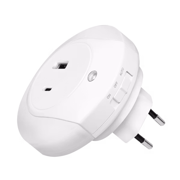 LED nattlampe med skumringssensor – USB-C / USB-A