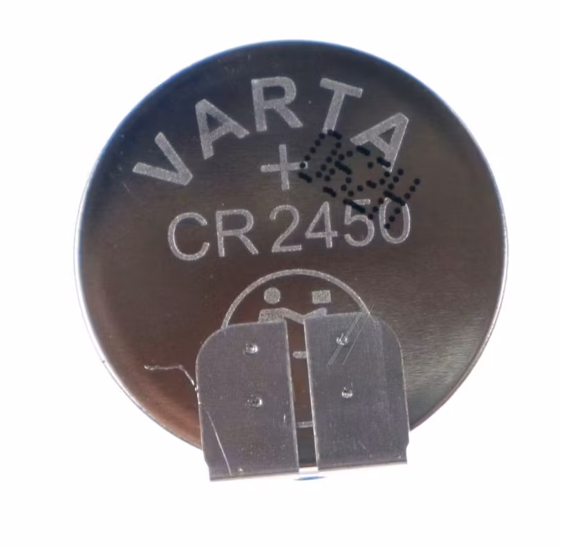 CR 2450 PCB 3 KNAPPCELLEBATTERI, 3V, LIGGENDE, MED LODDEØRER