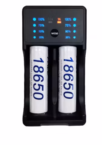 PALO Batteriladder for 2stk - 26650,26650,22650,18650,18490,17500,18350,16340,RCR123,14500,10440,AA,AAA,C,SC