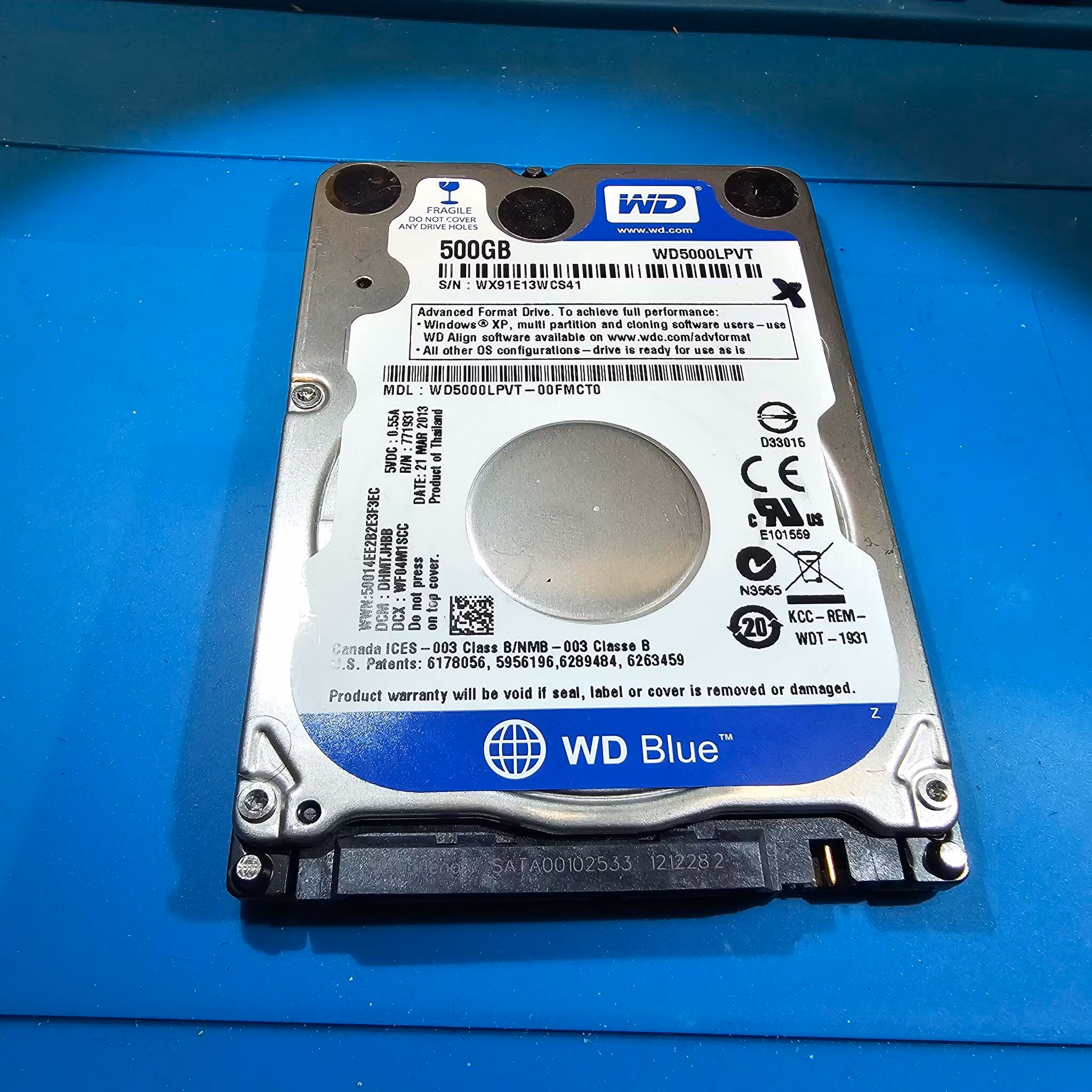 Defekt donordisk for reparasjoner - WD WD5000LPVT 500GB SATA 2.5"