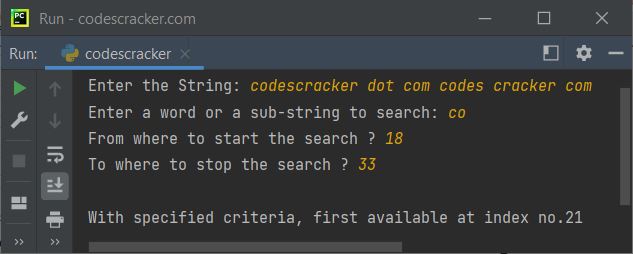 python index function program