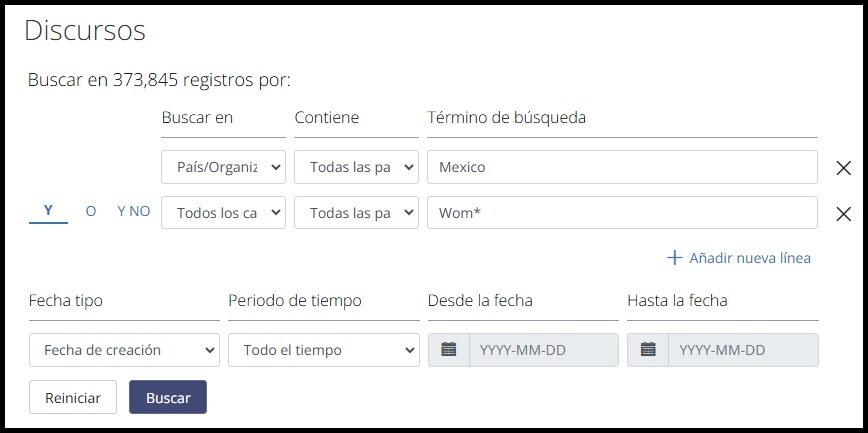 Discursos Mexico búsqueda Women