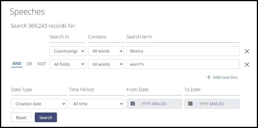 Speeches Mexico Search Women