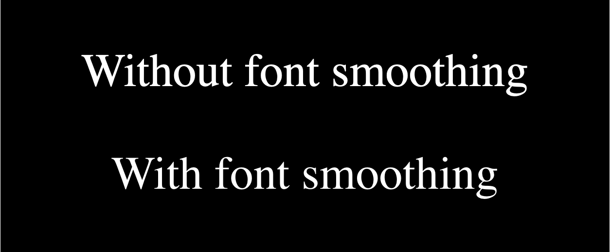ä¸¤ç±»ææ¬ç¤ºä¾ï¼ä¸ä¸ªå
·æ font-smooth 屿§ï¼èå¦ä¸ä¸ªåä¸å
·æ