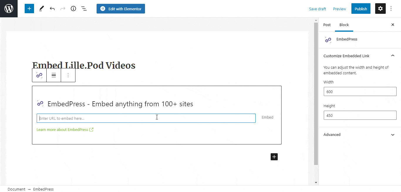 How To Embed Lille.Pod Videos In WordPress 4 embed Lille.Pod videos