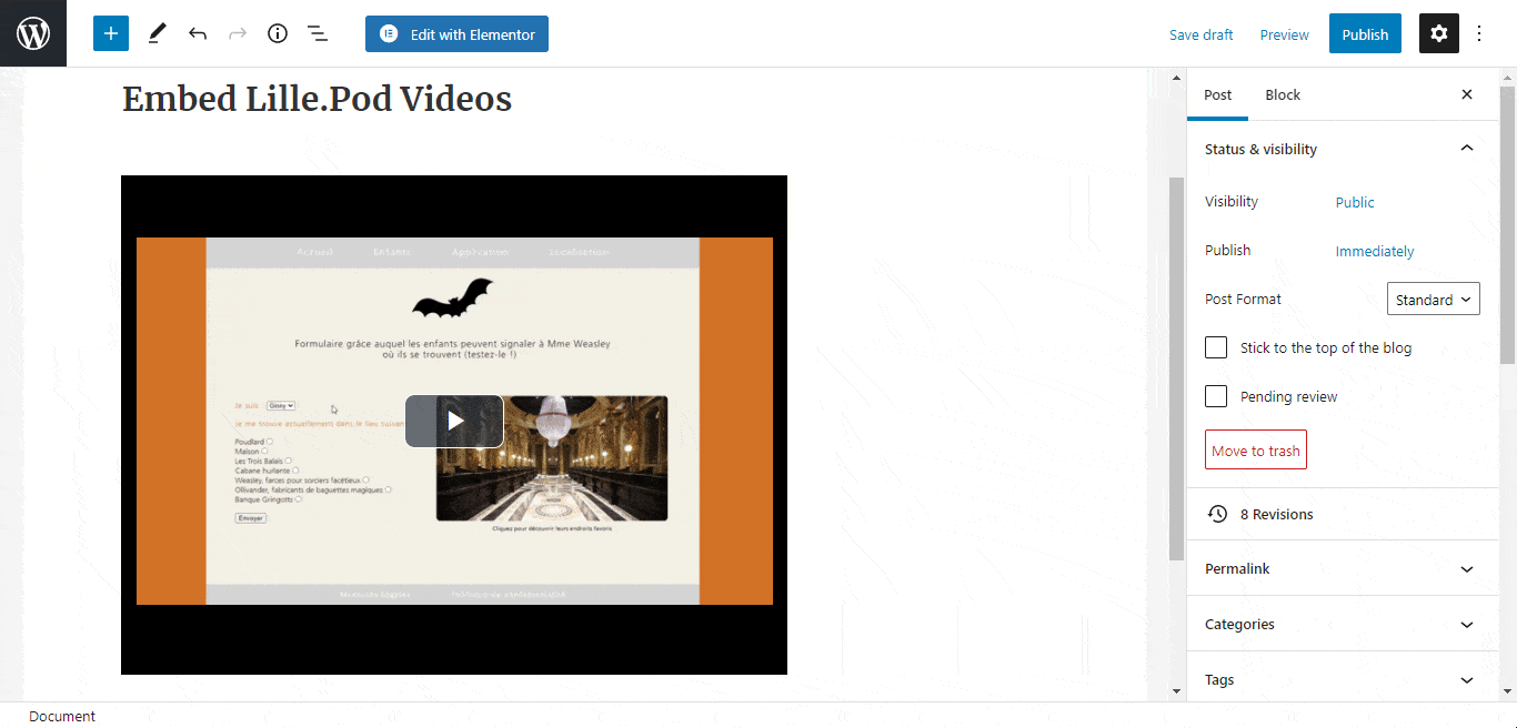 How To Embed Lille.Pod Videos In WordPress 5 embed Lille.Pod videos