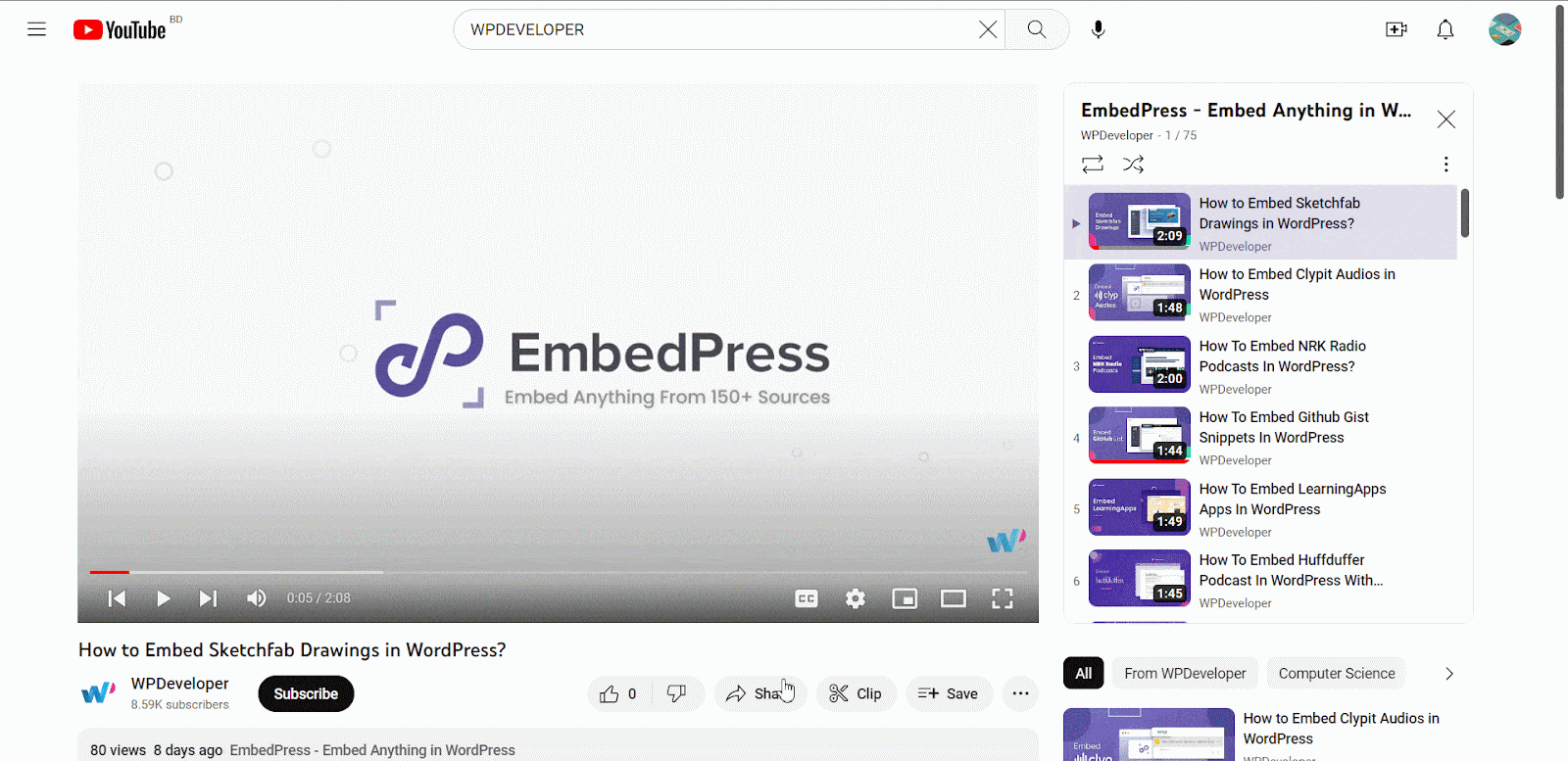 How To Configure Video Custom Player Controls With EmbedPress? 2 video custom player