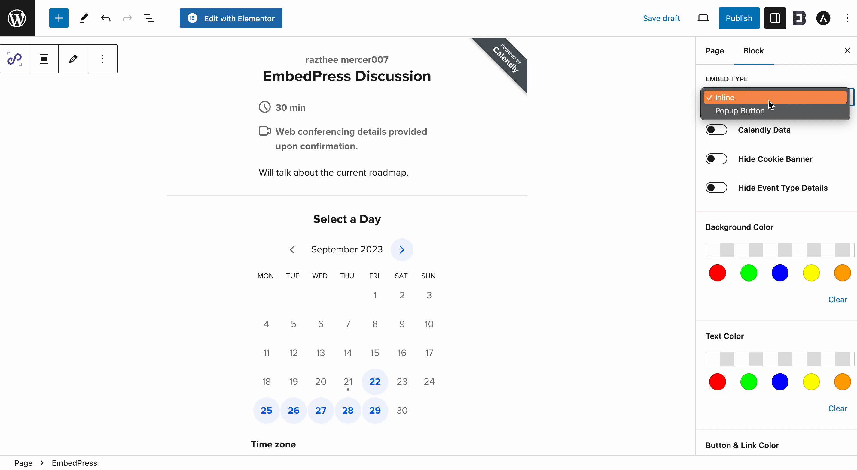How To Embed Calendly Events With EmbedPress? 7 Embed Calendly