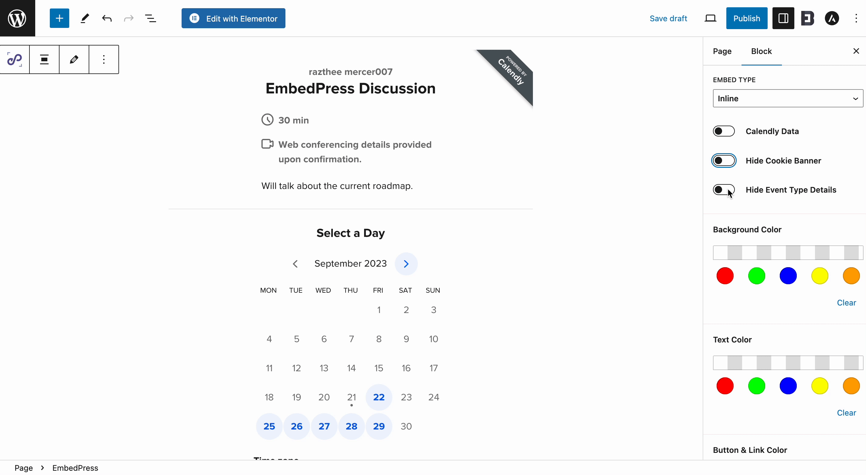 How To Embed Calendly Events With EmbedPress? 11 Embed Calendly