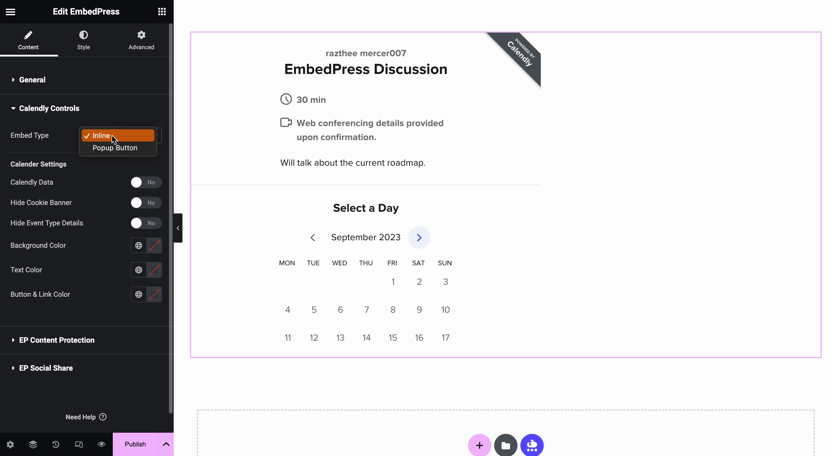 How To Embed Calendly Events With EmbedPress? 16 Embed Calendly