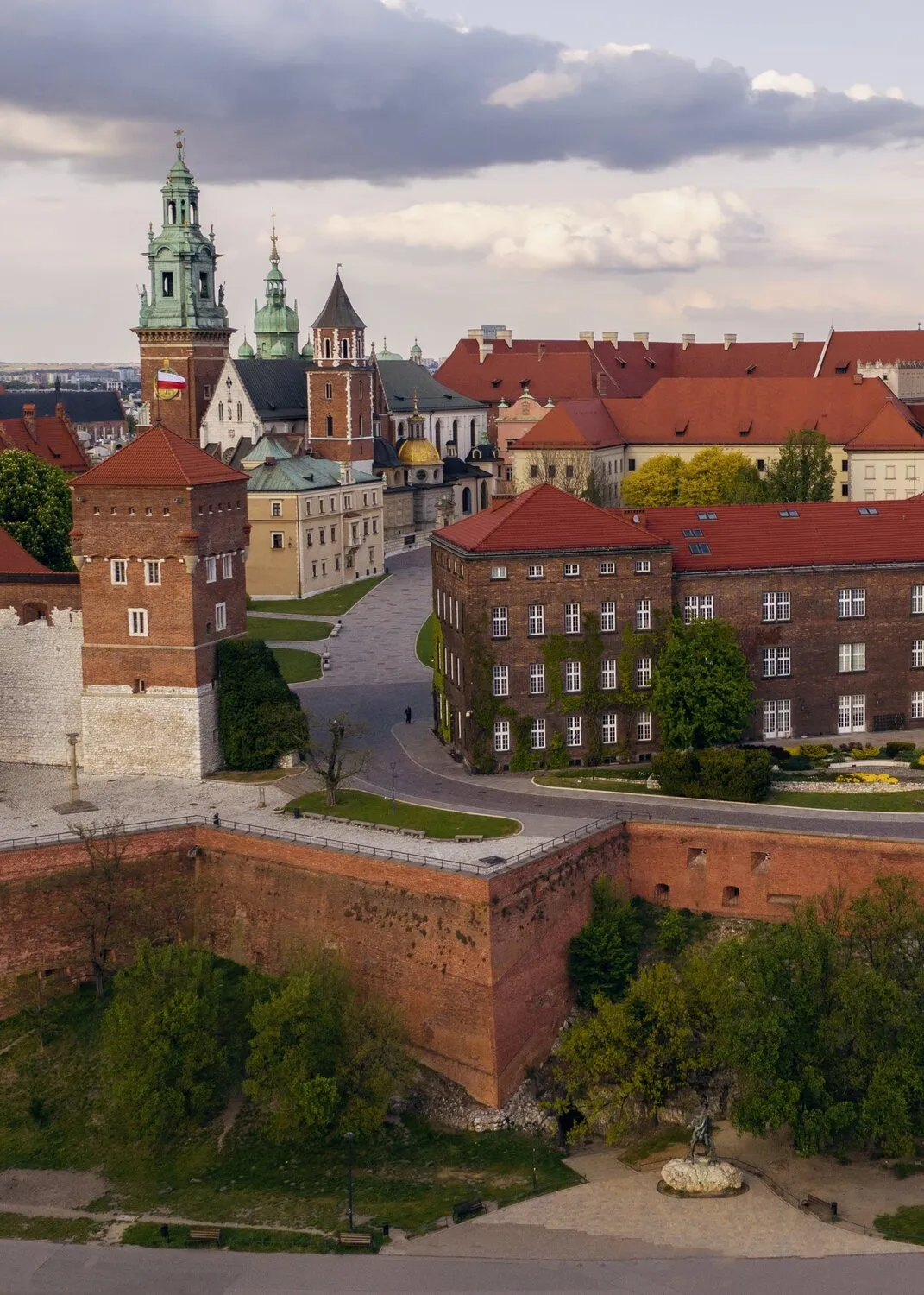 Aerial view of Wawel Castle and cathedral complex, KrakÃ³w