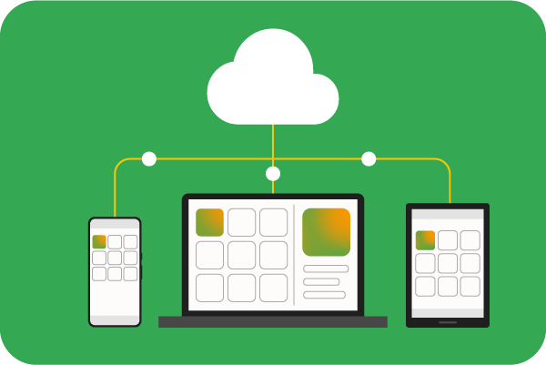 Illustration of mobile and laptop devices