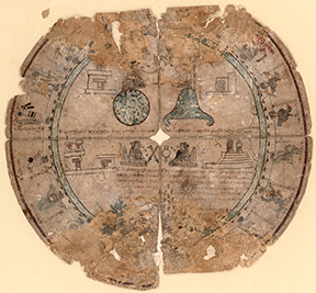 Boban calendar wheel on amatl paper, Aztec, ca. 1545–46