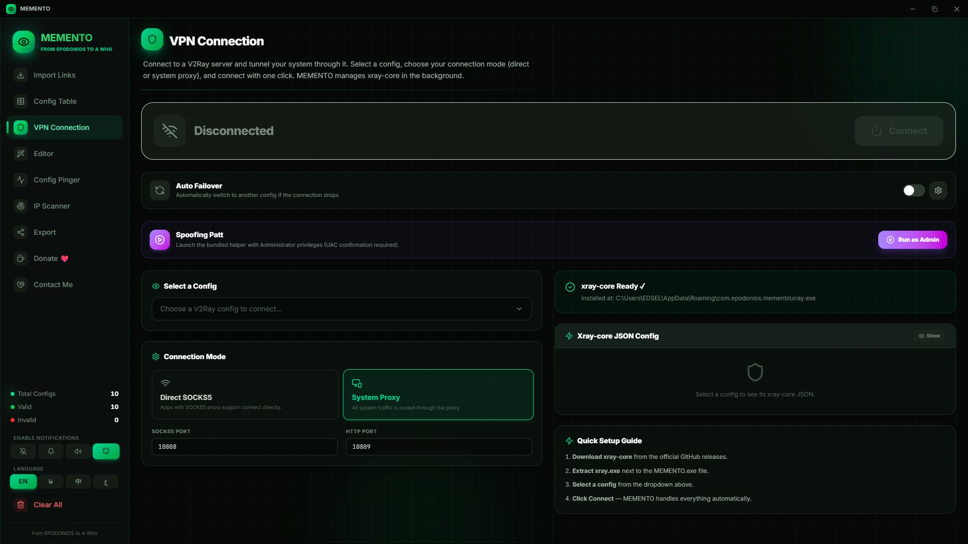 MEMENTO Editor
