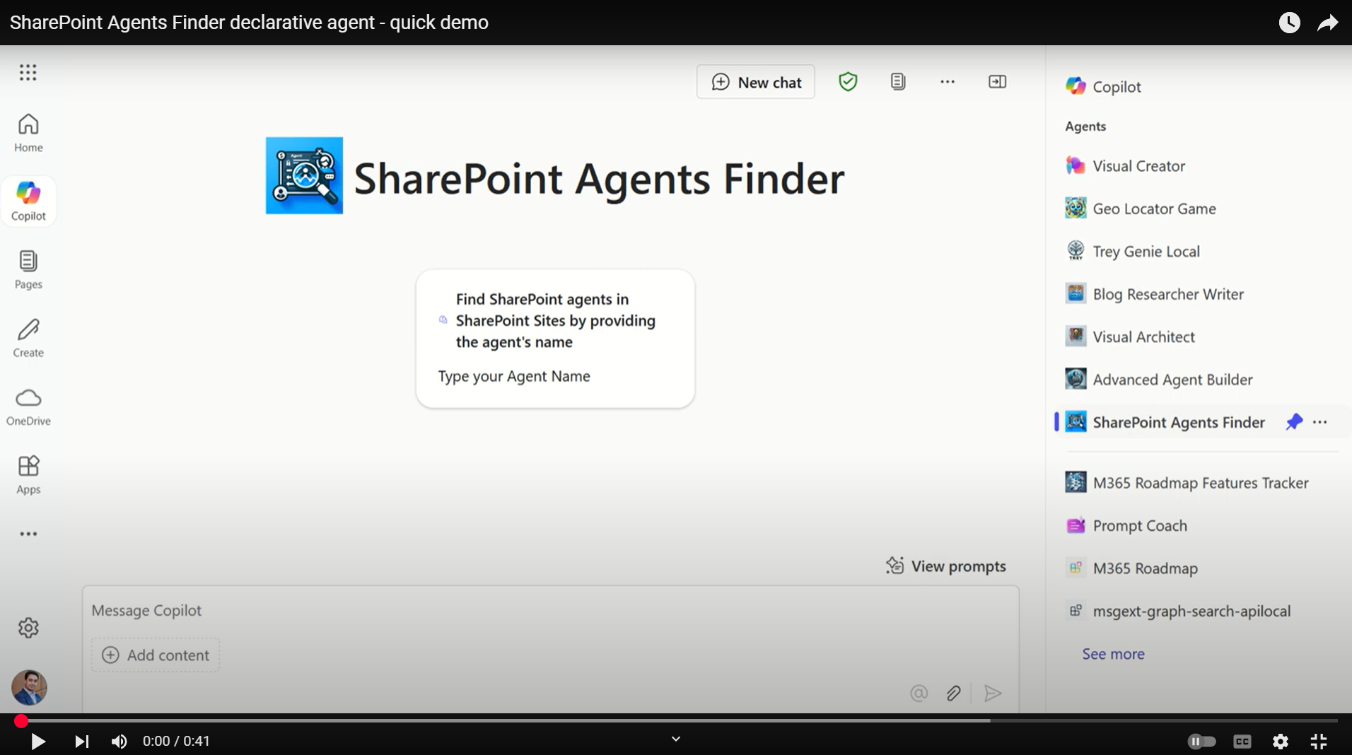 SharePoint Agents Finder declarative agent - demo