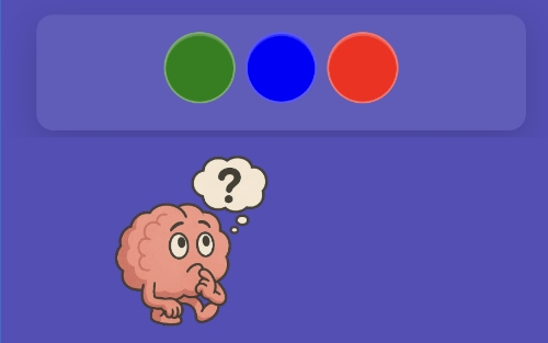 Hjerne som kikker på fargerike sirkler