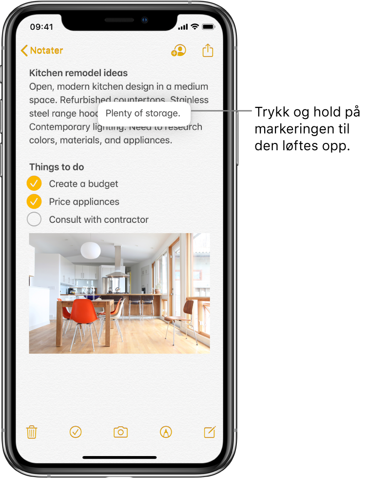Det ser ut som den markerte teksten løftes opp som et resultat av at en bruker trykker og holder på markeringen.