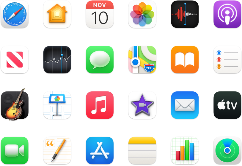 Icone di app incluse con Mac mini.