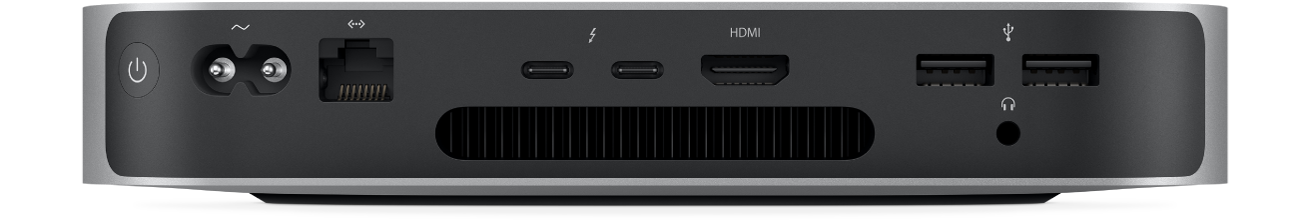 Vista posteriore di Mac mini e delle varie porte.