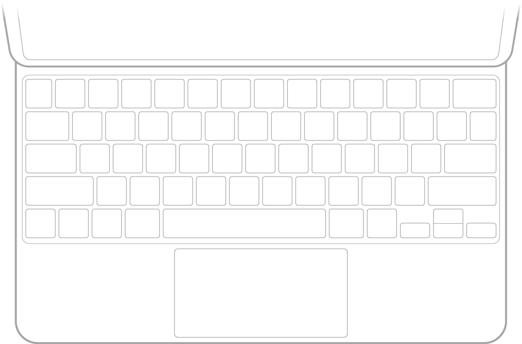En illustration af Magic Keyboard til iPad.
